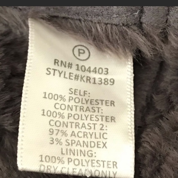 JOA Gray Faux Shearling Cropped Jacket - Picture 5 of 6